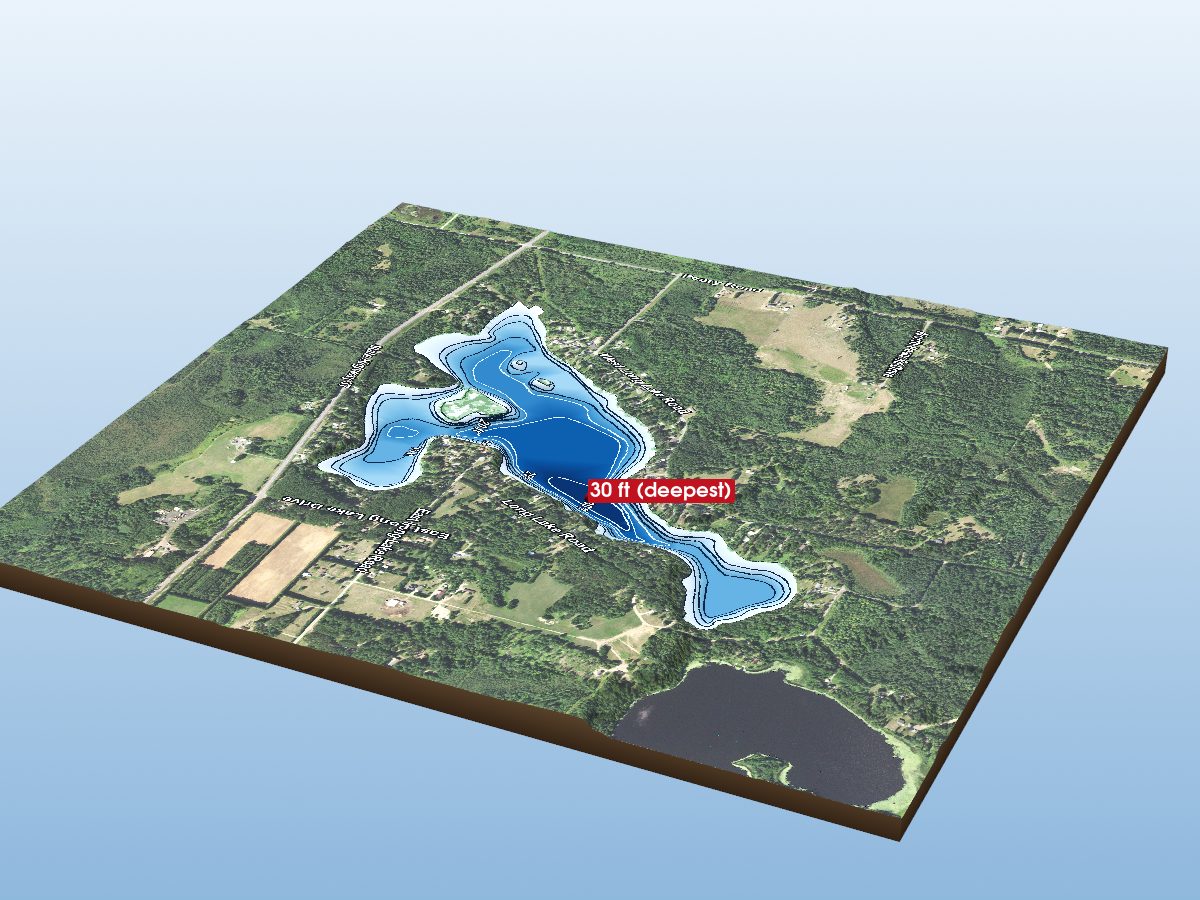 Depth map of Long Lake