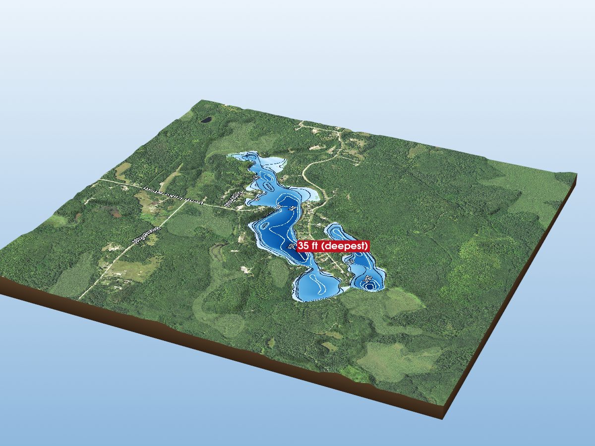 Depth map of Long Lake
