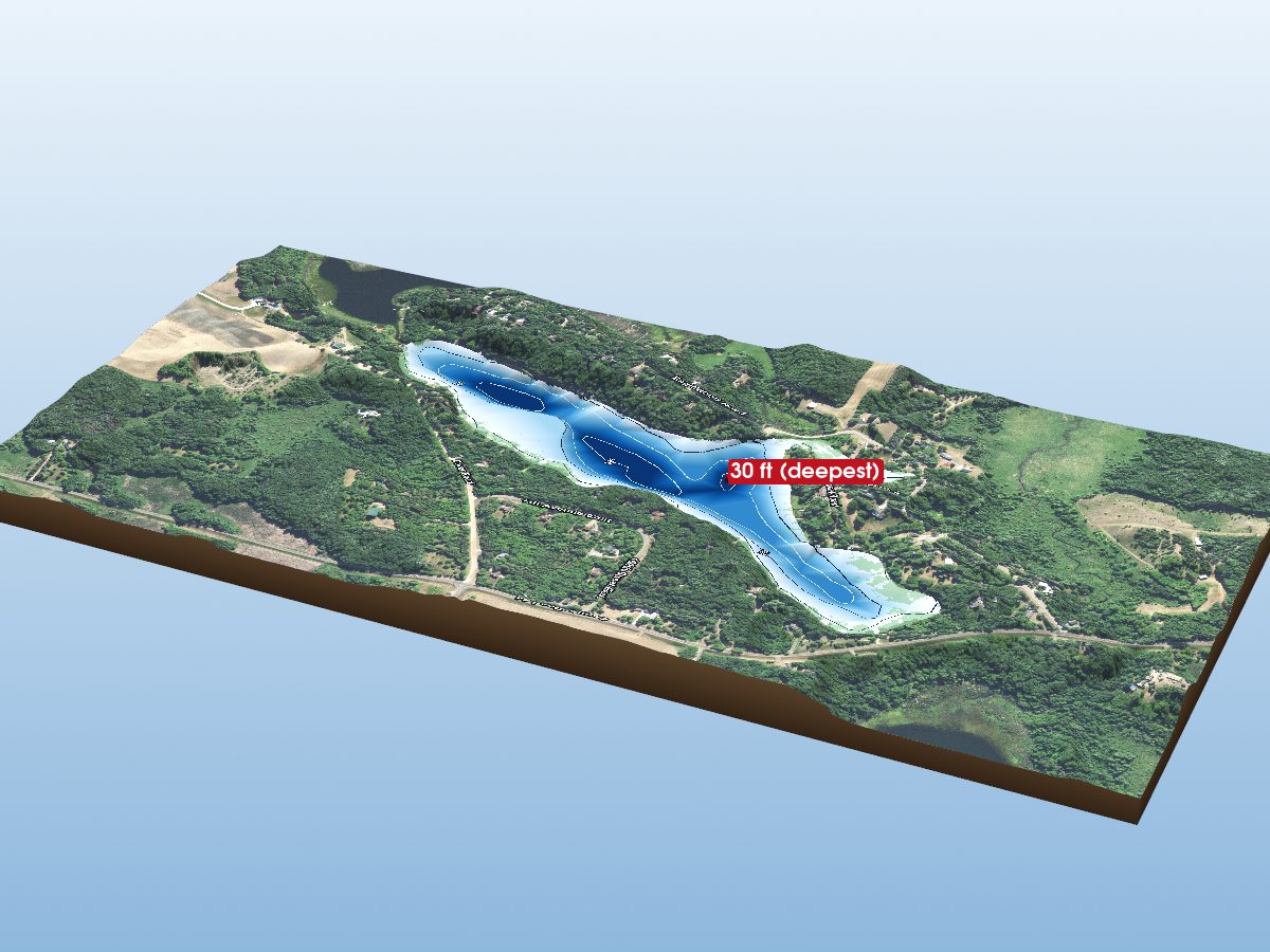 Depth map of Long Lake