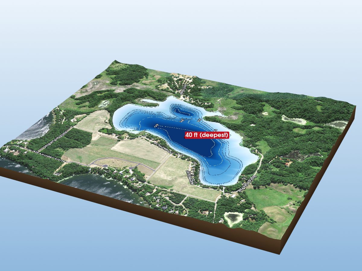 Depth map of Long Lake