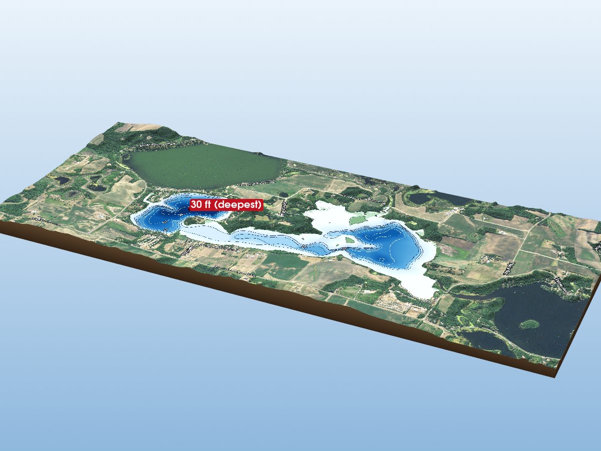 Depth map of Long Lake