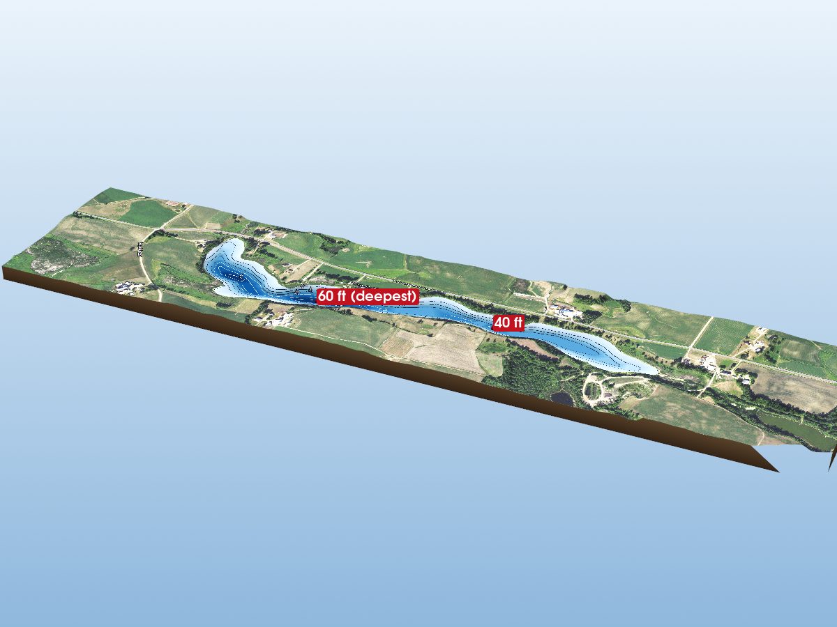 Depth map of Long Lake