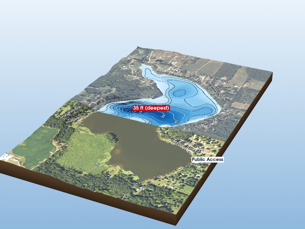 3D depth map of Long Lake
