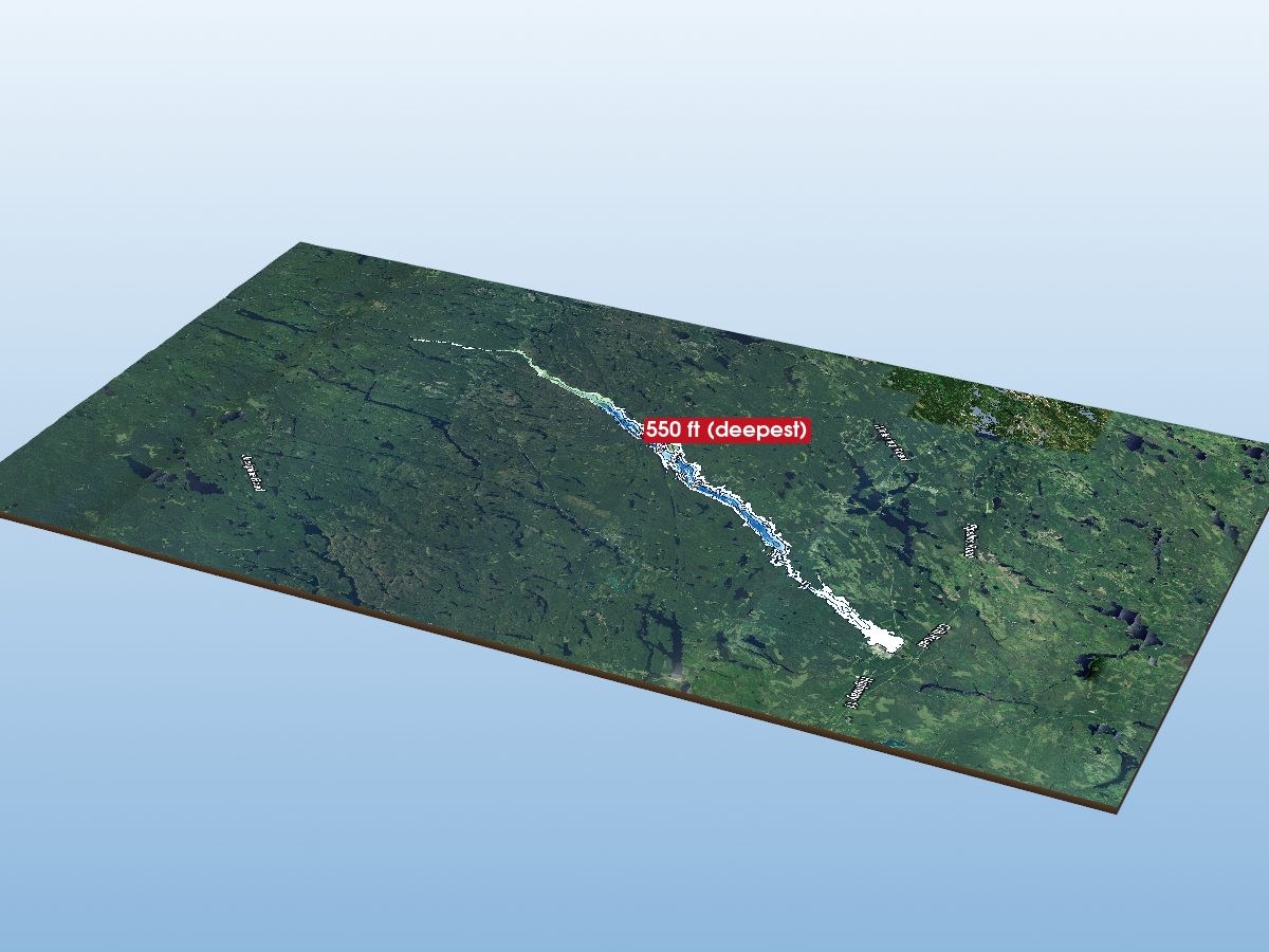 3D depth map of Long Lake