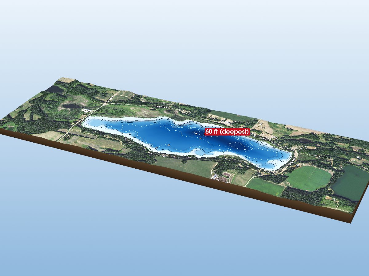 Depth map of Long Lake