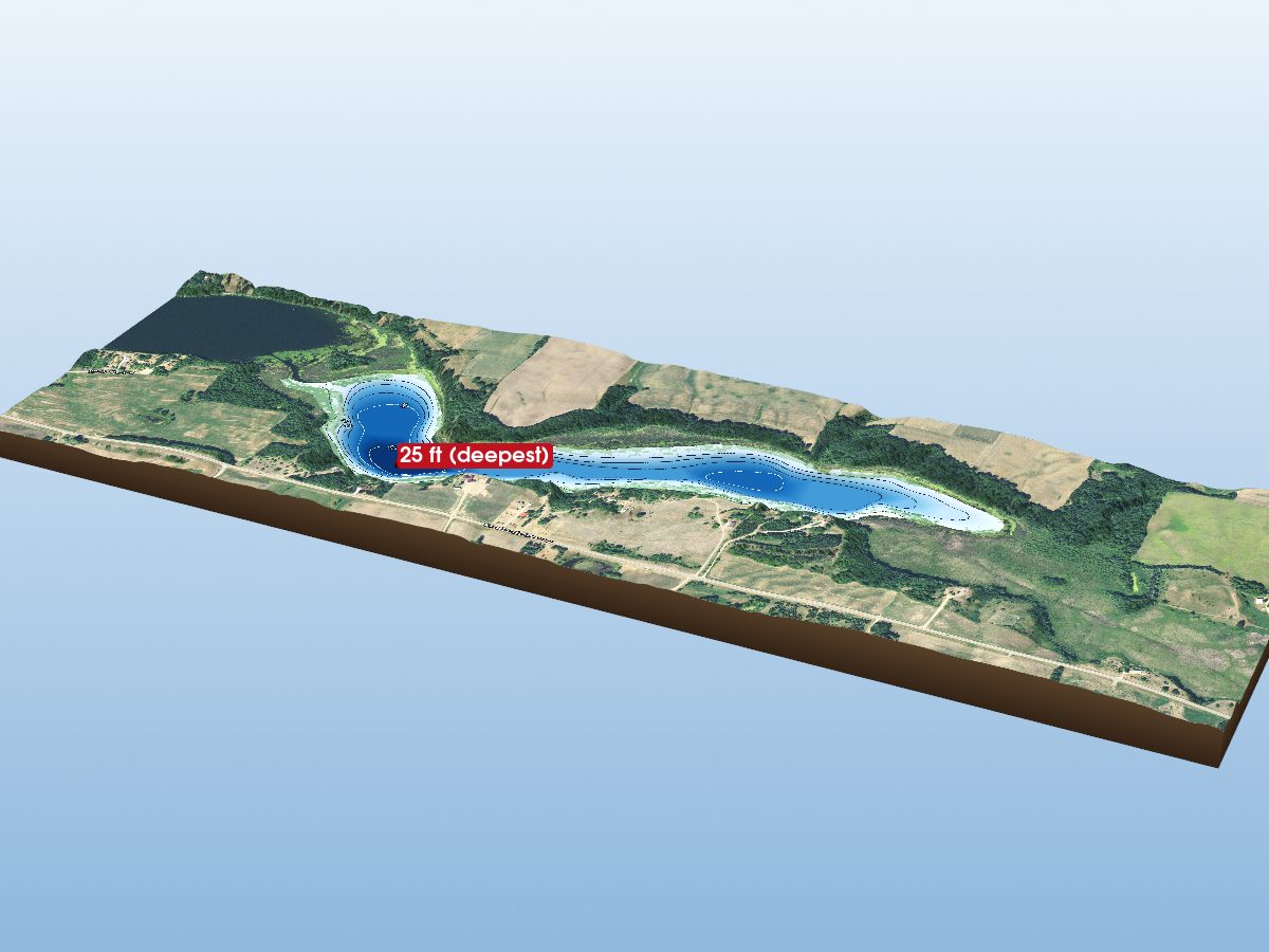 Depth map of Long Lake