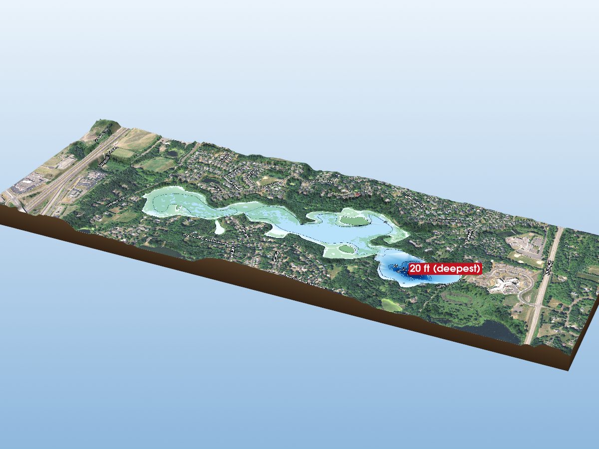 Depth map of Long Lake