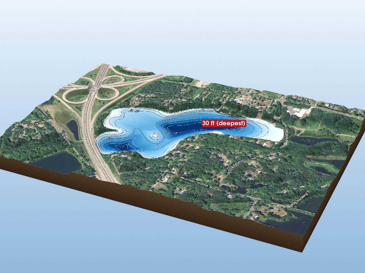 Depth map of Long Lake