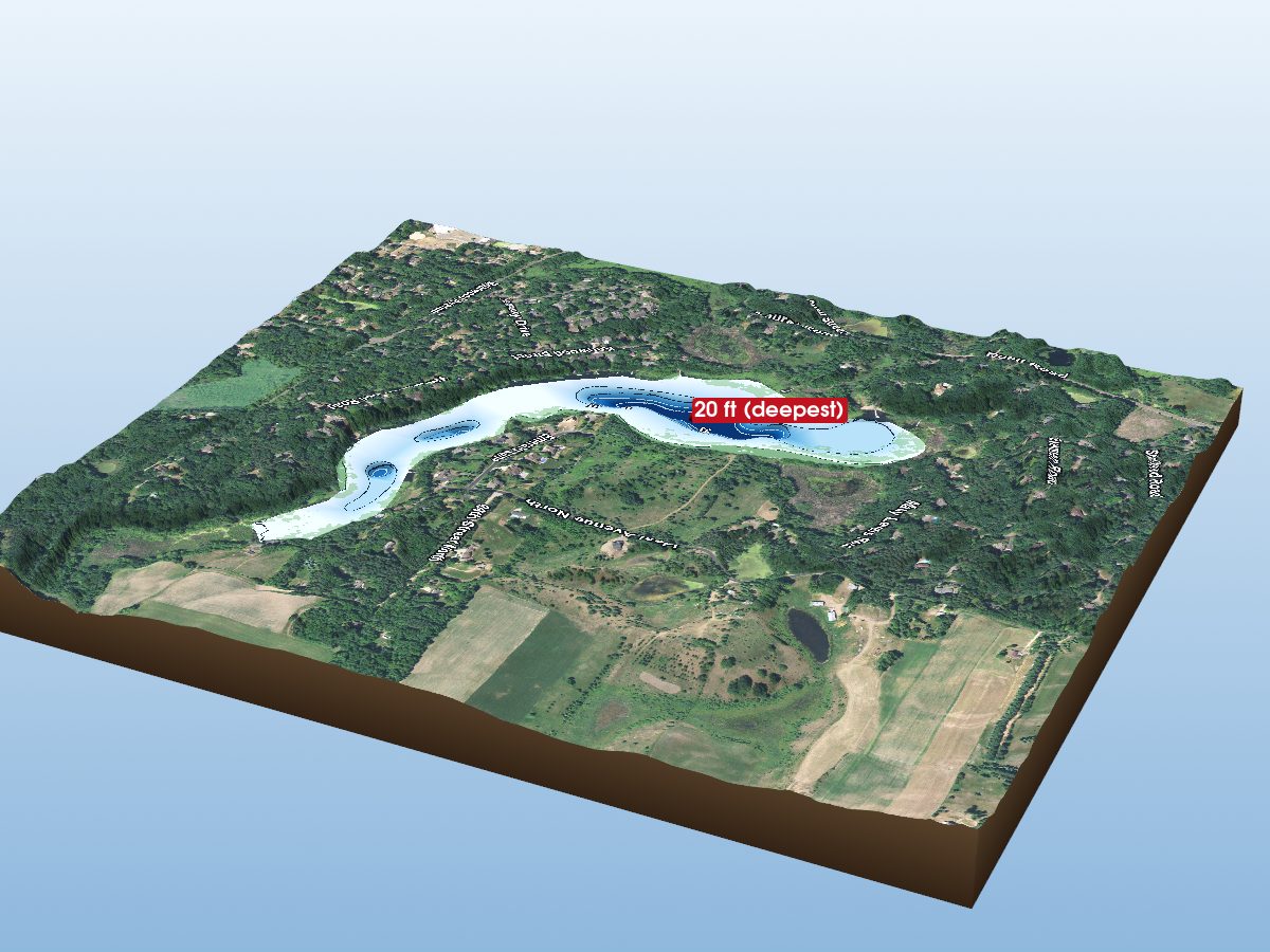 Depth map of Long Lake