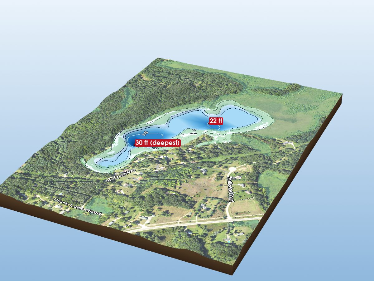 Depth map of Long Lake