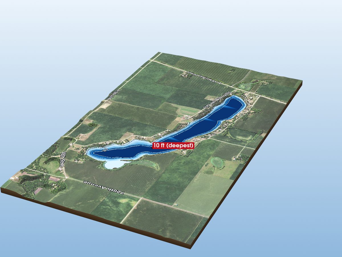 Depth map of Long Lake