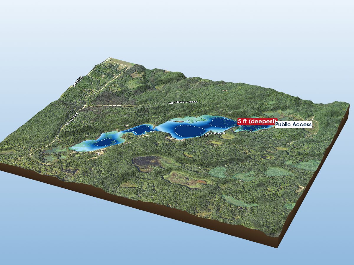 Depth map of Long Lake