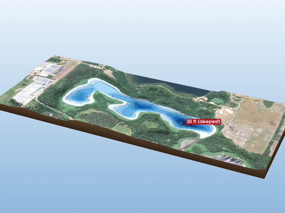 Depth map of Long Lake