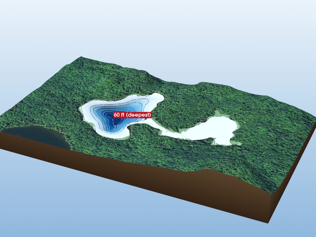 Depth map of Long-tail Lake