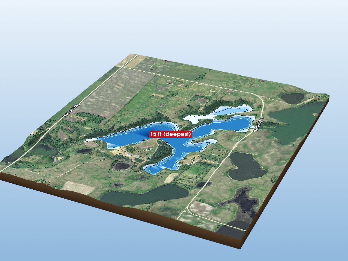 Depth map of Long Tom Lake