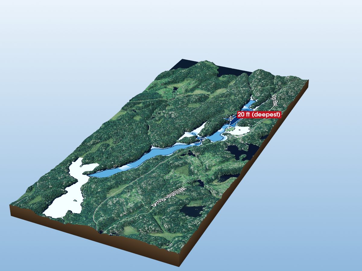 Depth map of Longpine Lake
