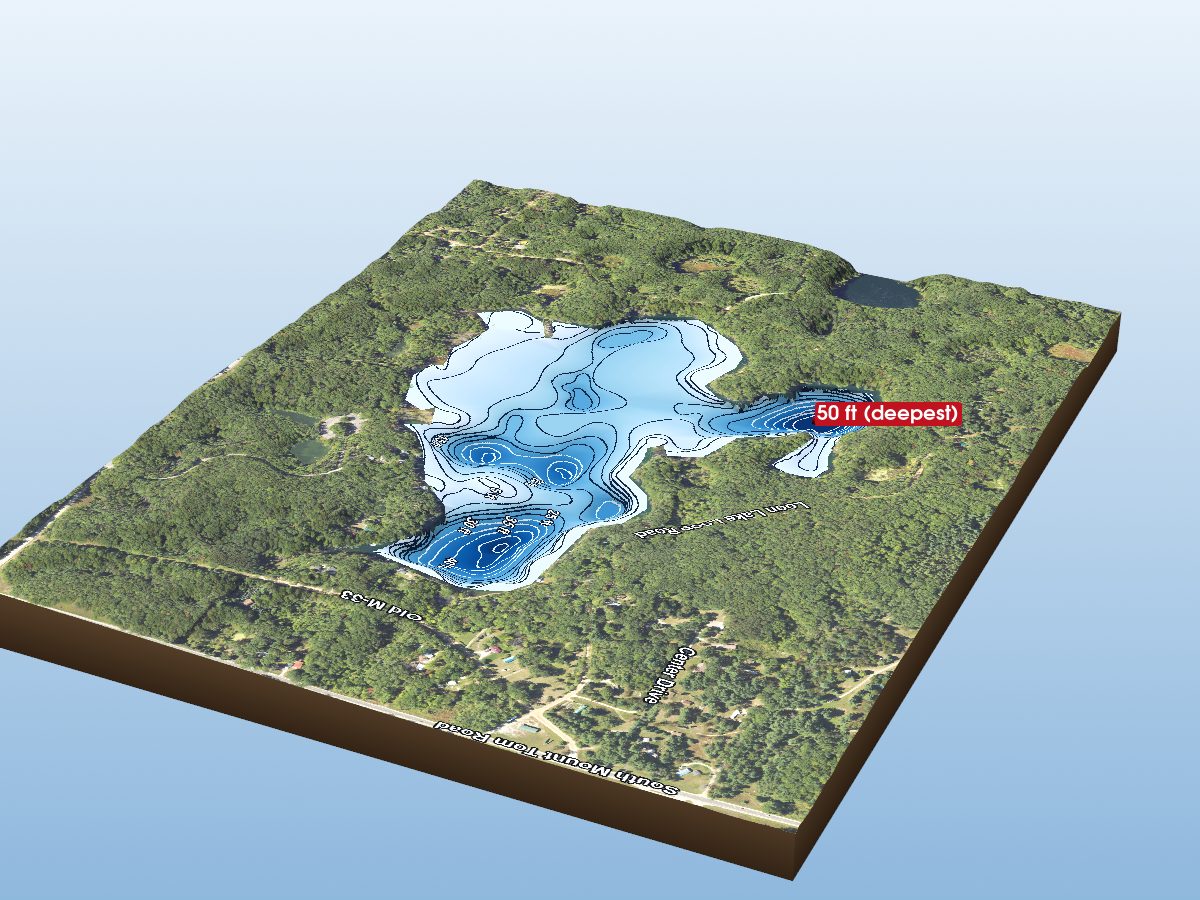 Depth map of Loon Lake
