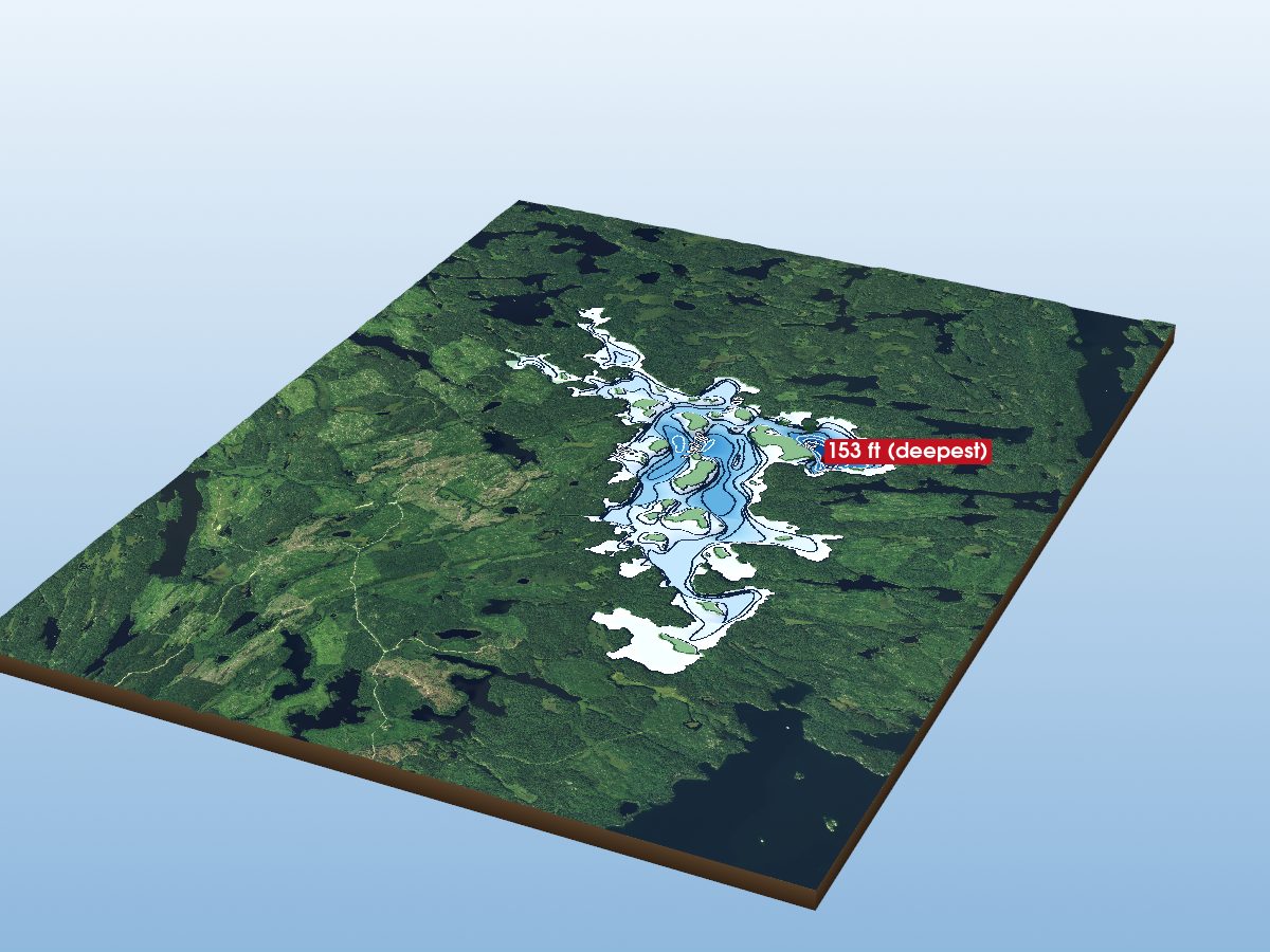 Depth map of Loonhaunt Lake