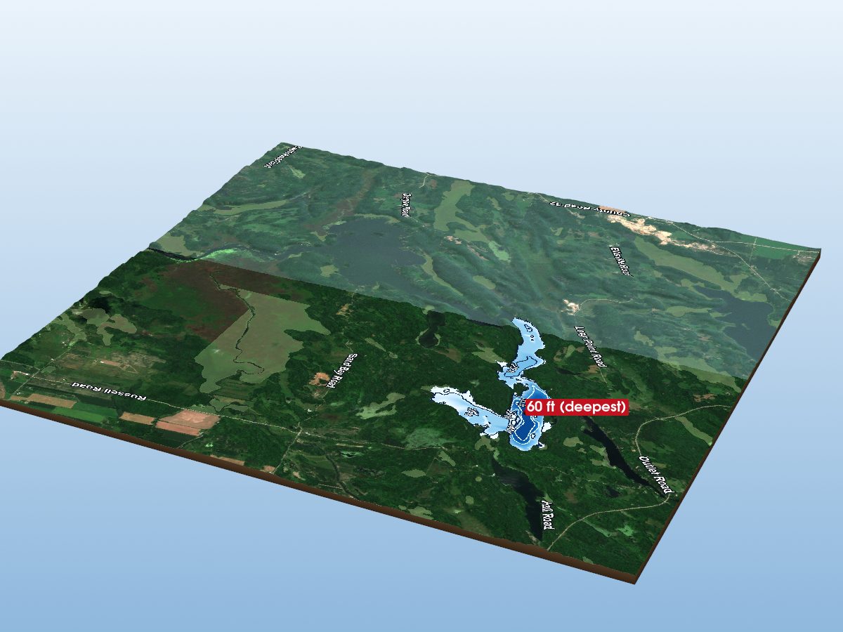 Depth map of Lost Bay