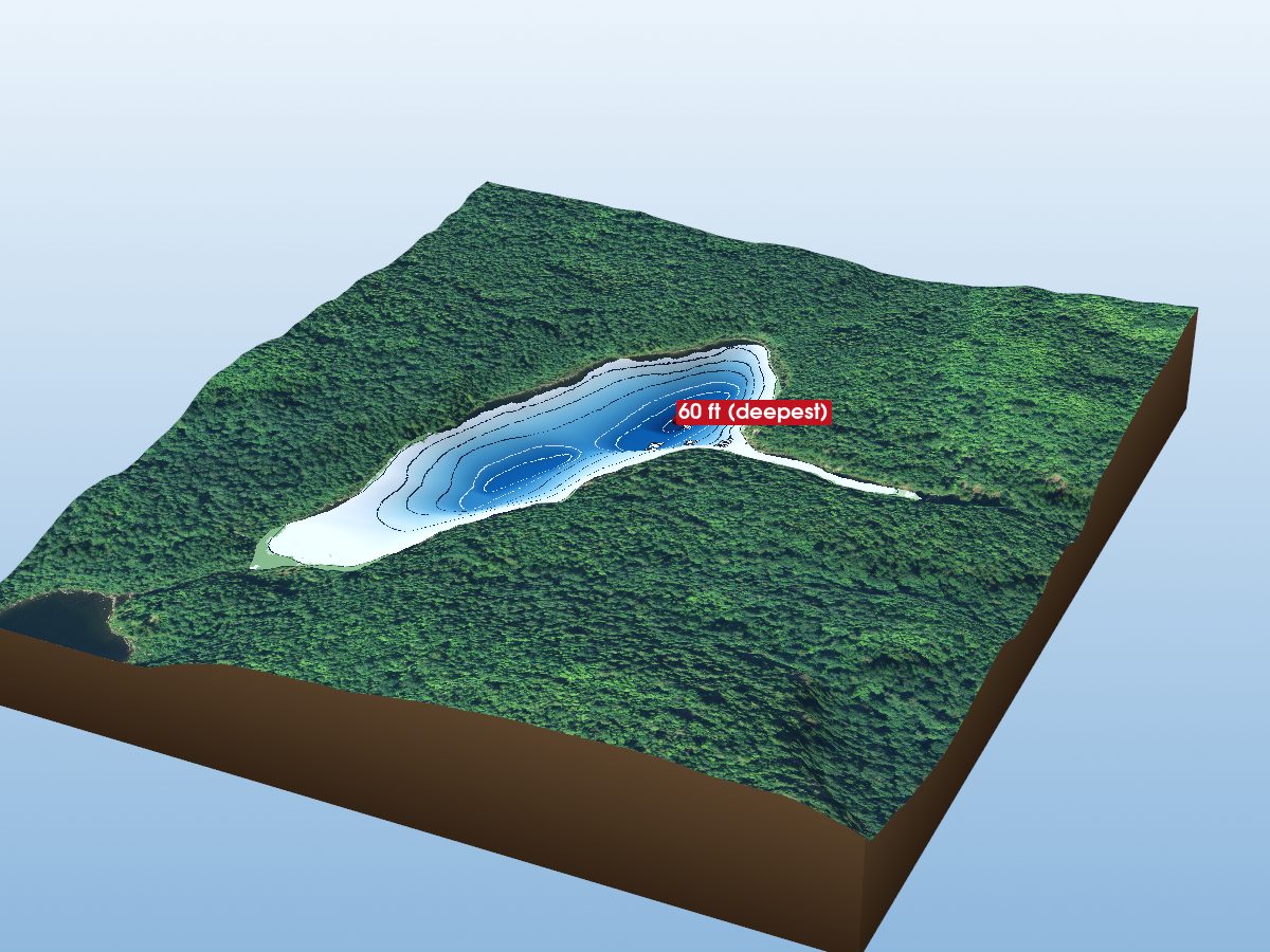 Depth map of Lost Canoe Lake
