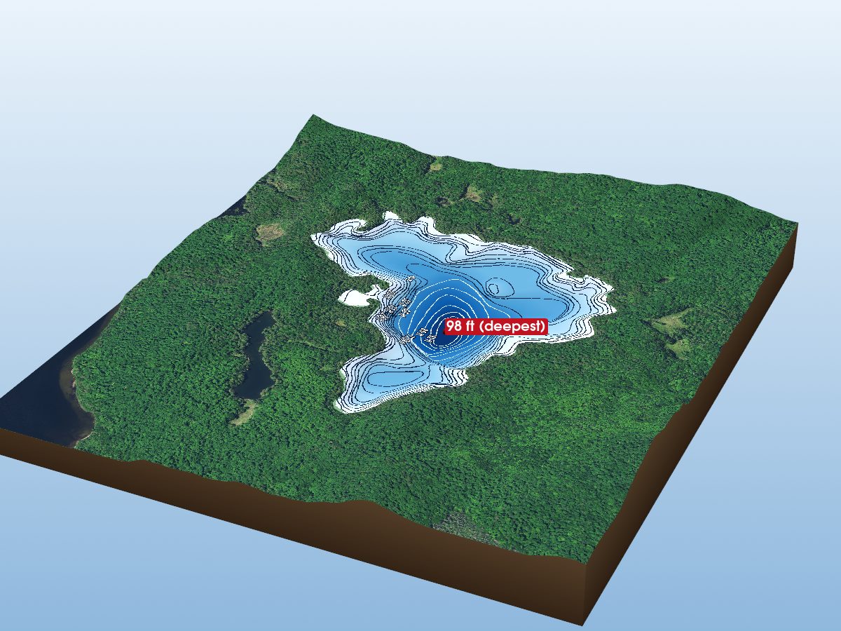 Depth map of Lost Dog Lake