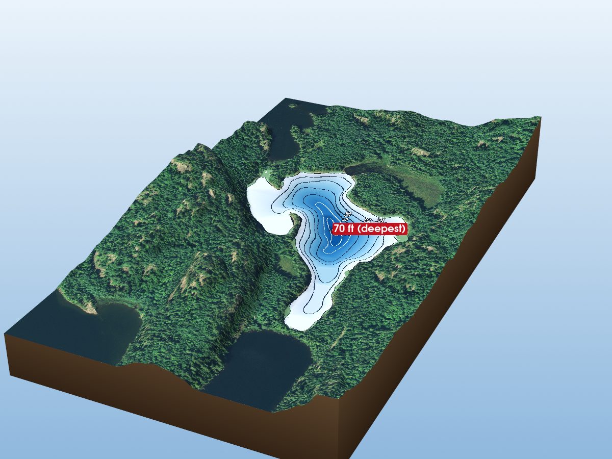 Depth map of Lost Eye Lake
