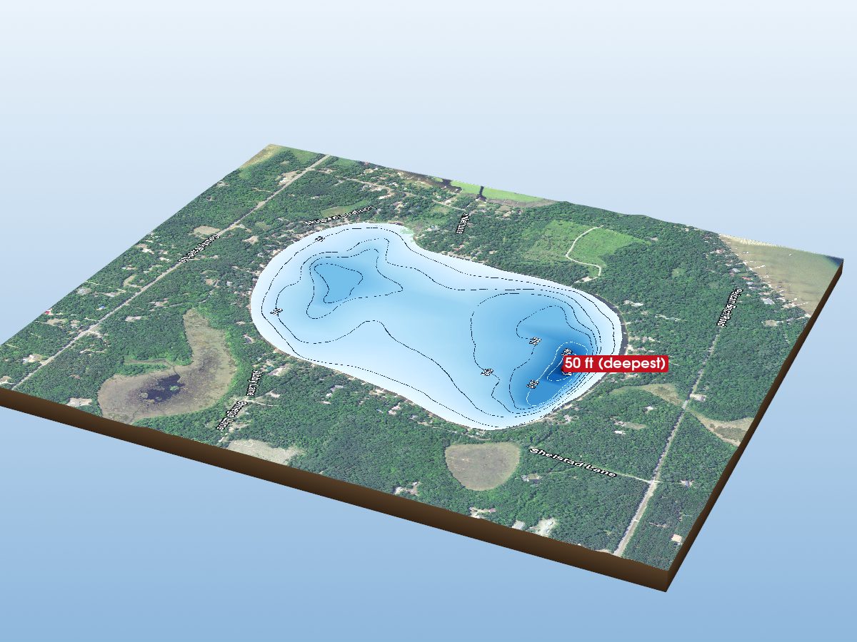Depth map of Lougee Lake