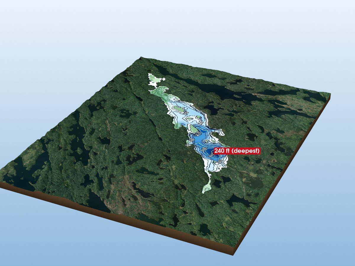 Depth map of Louisa Lake
