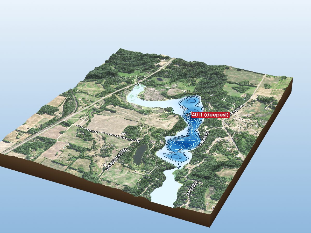 Depth map of Louisa Lake
