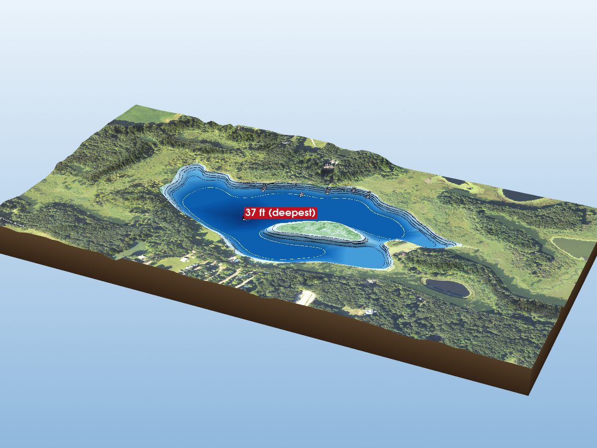 Depth map of Louise Lake