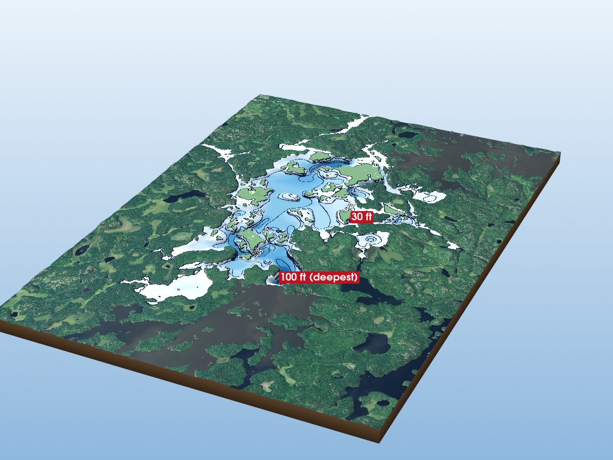 Depth map of Lount Lake