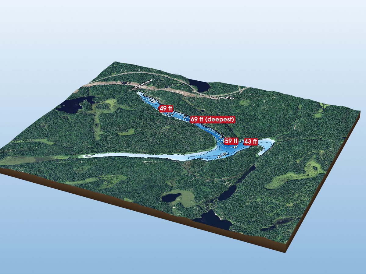 Depth map of Lovering Lake