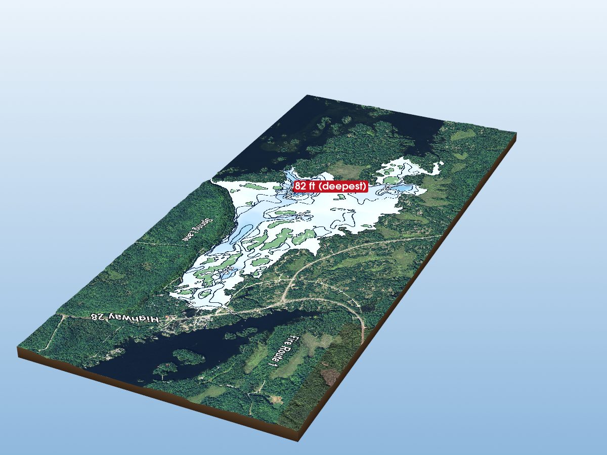 Depth map of Lovesick Lake