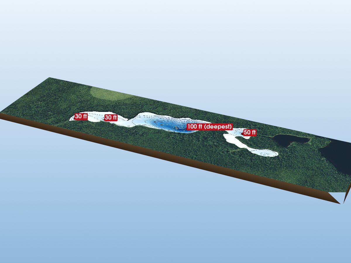 Depth map of Lower Aitken Lake