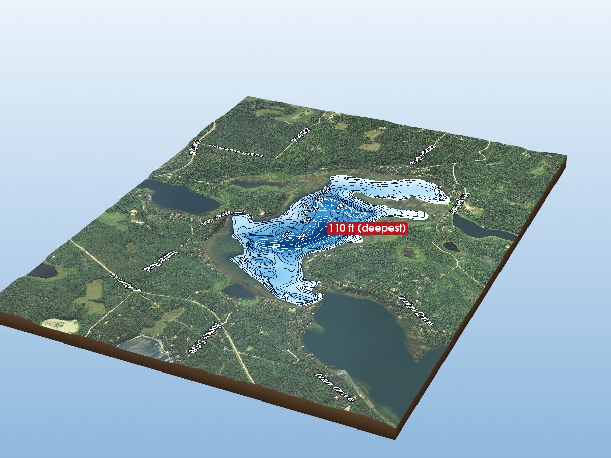 Depth map of Lower Bottle Lake