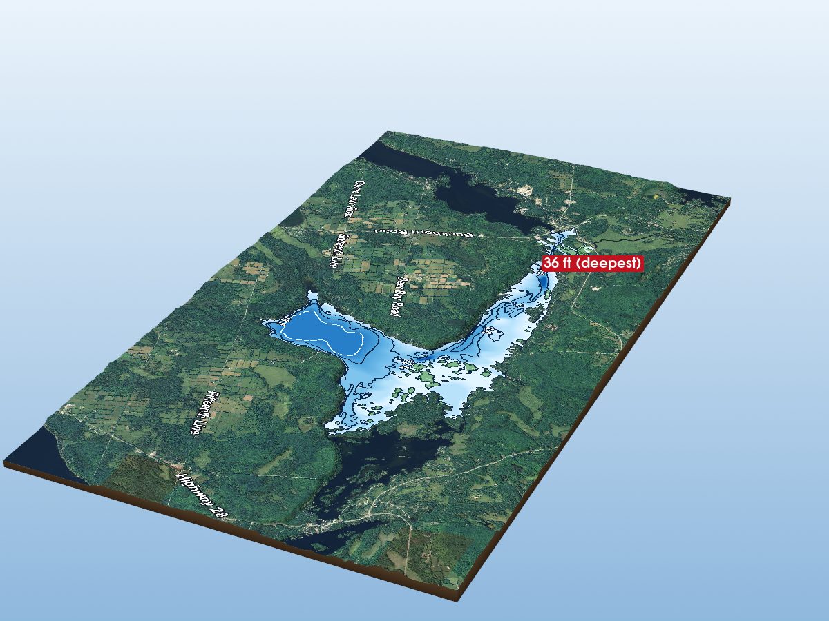 Depth map of Lower Buckhorn Lake