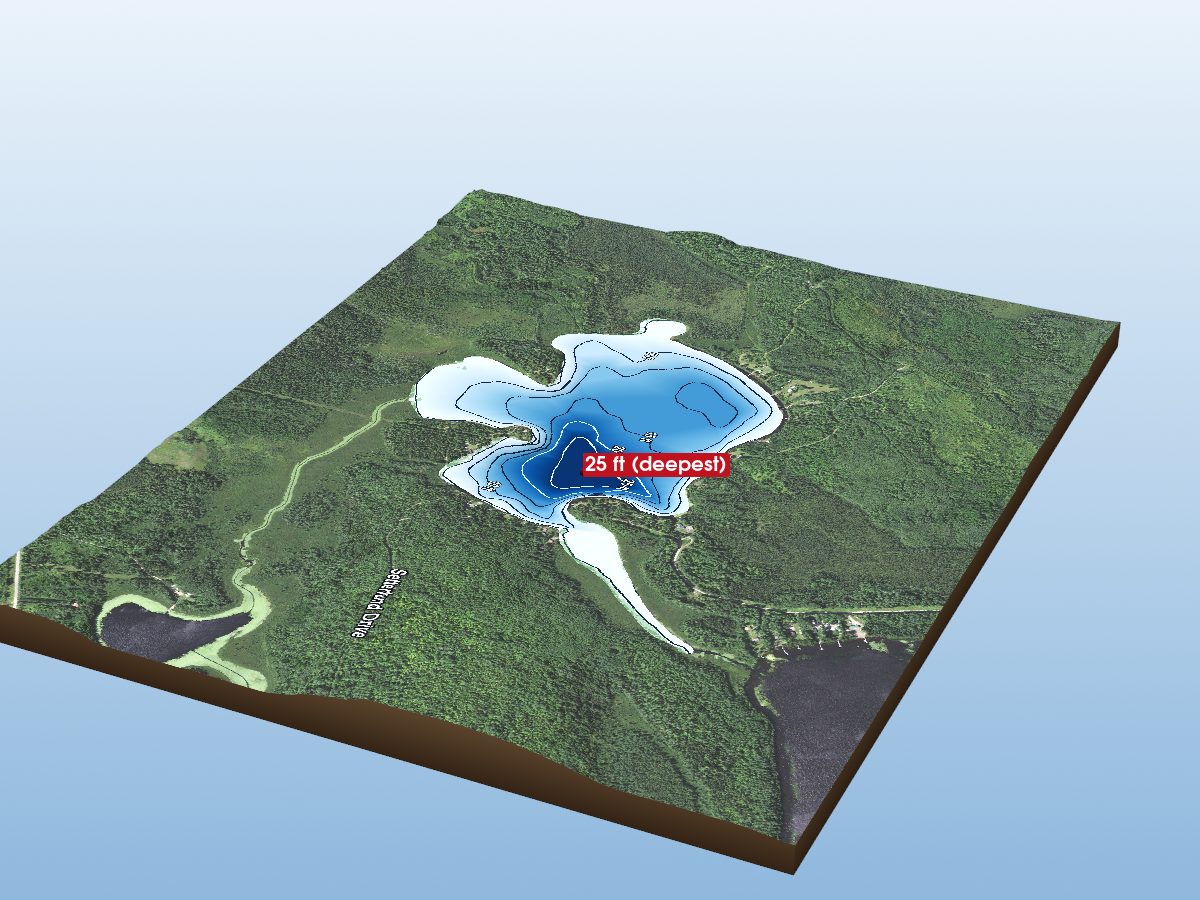 Depth map of Lower Comstock Lake