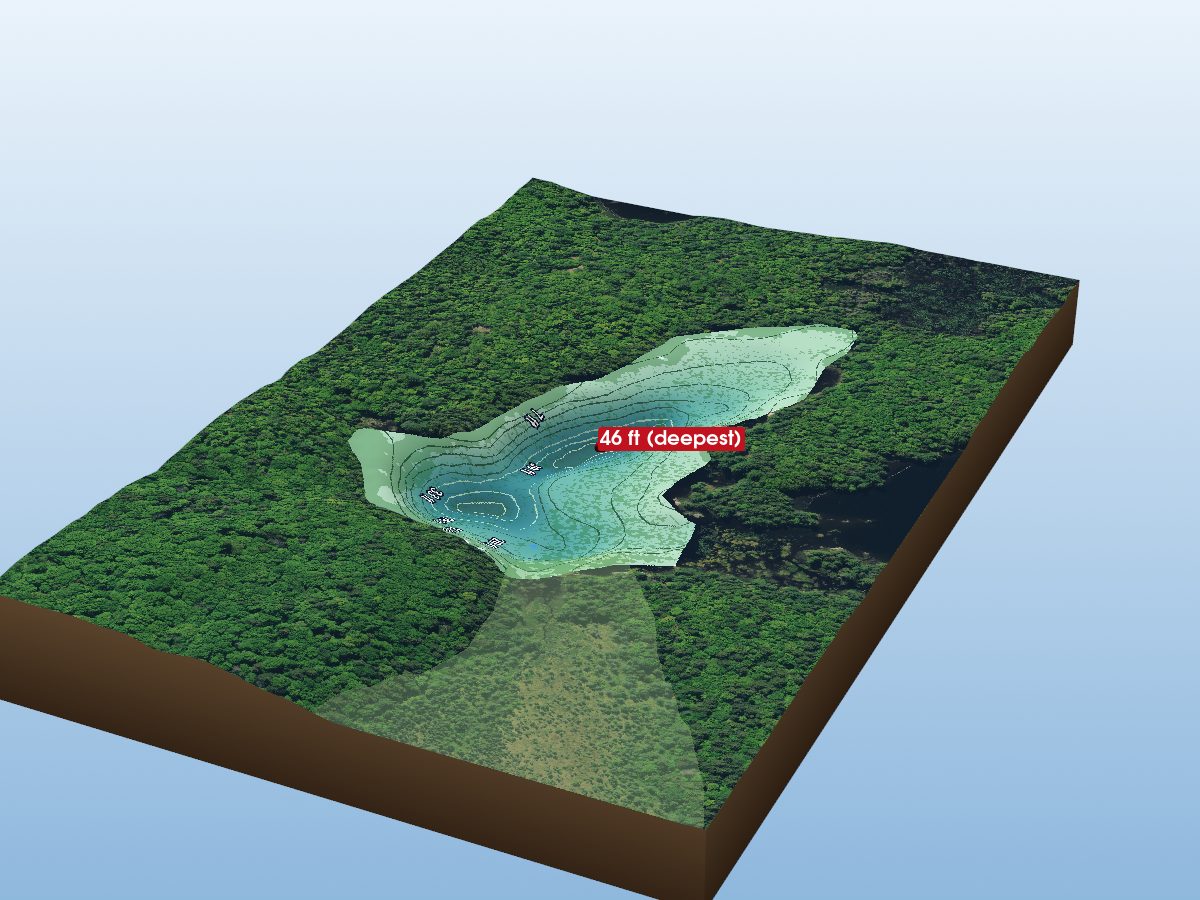 Depth map of Lower Crane Lake
