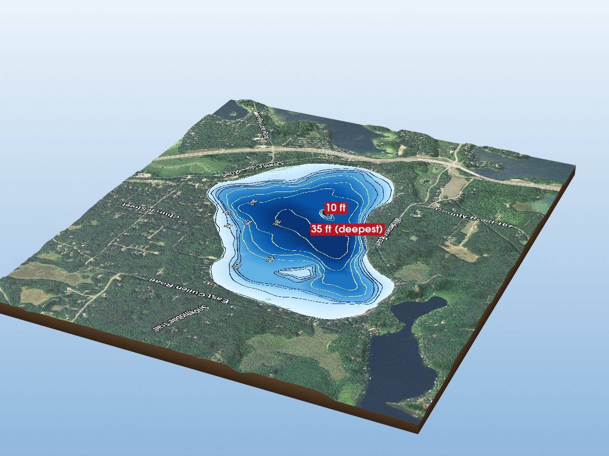 Depth map of Lower Cullen Lake