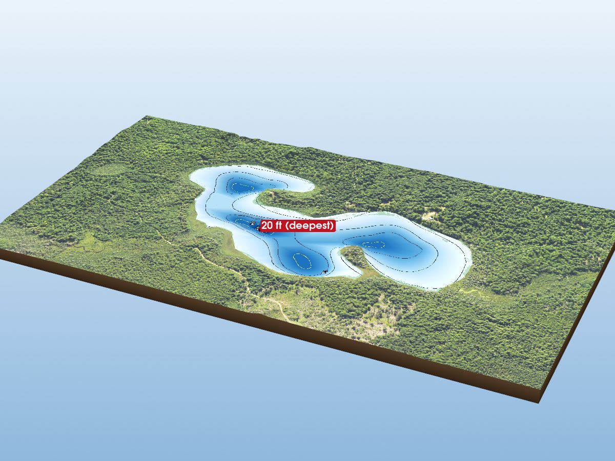 Depth map of Lower Eighteenmile Lake