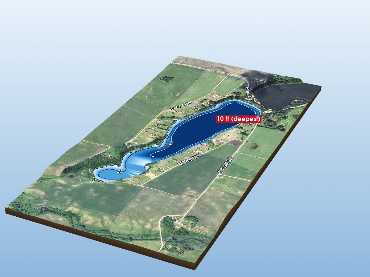 Depth map of Lower Elk Lake
