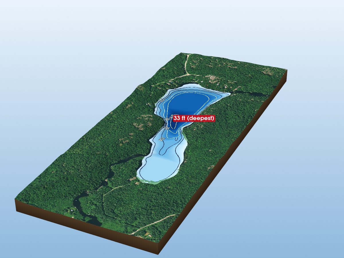 Depth map of Lower Fry Lake