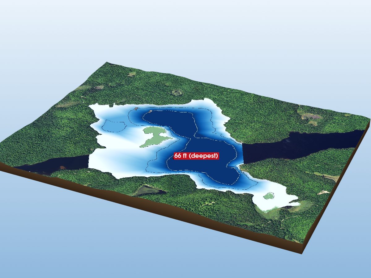 Depth map of Lower Hay Lake