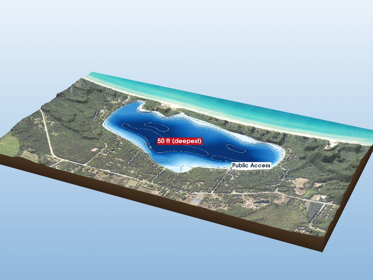 Depth map of Lower Herring Lake