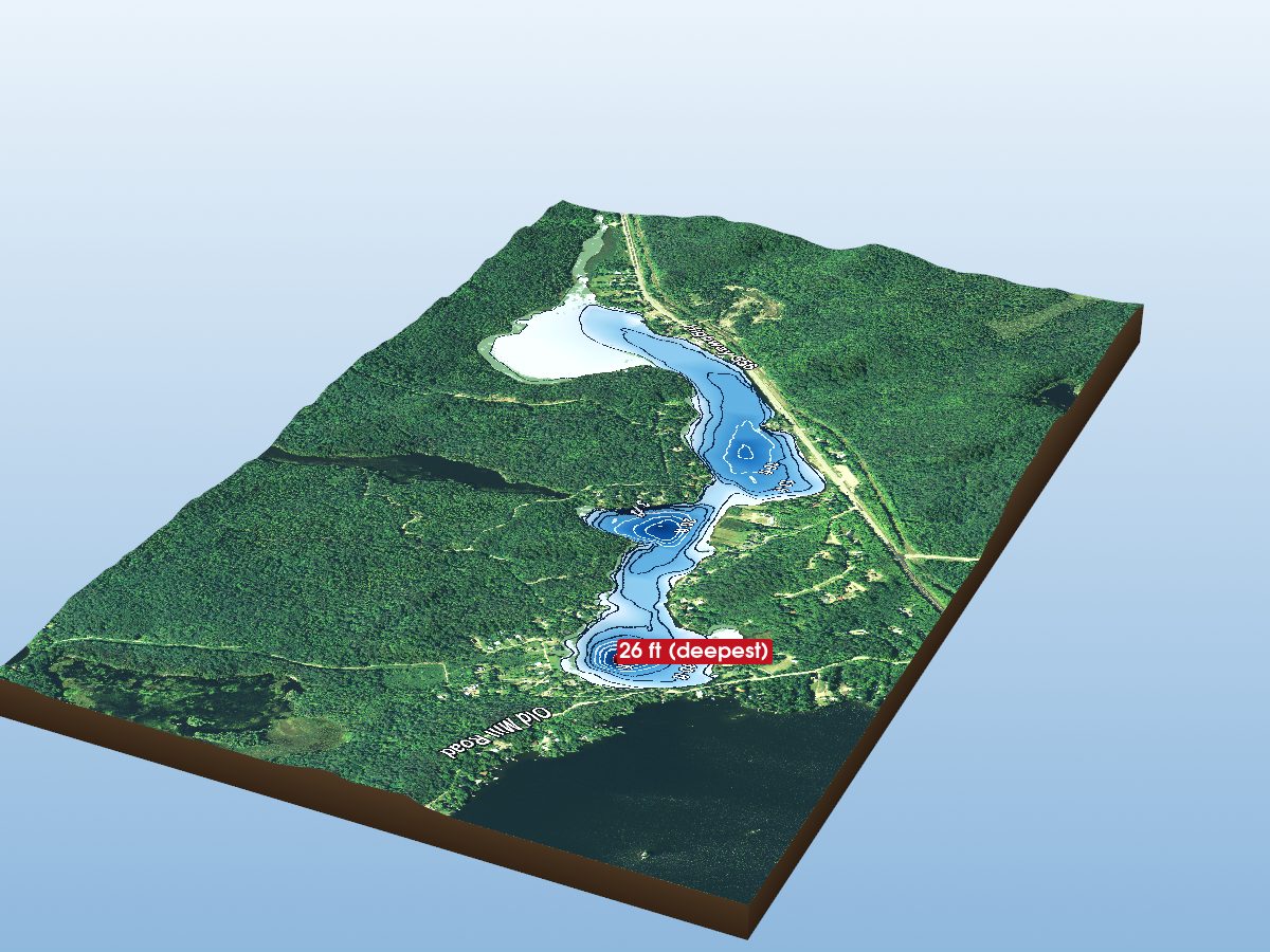 Depth map of Lower Island Lake