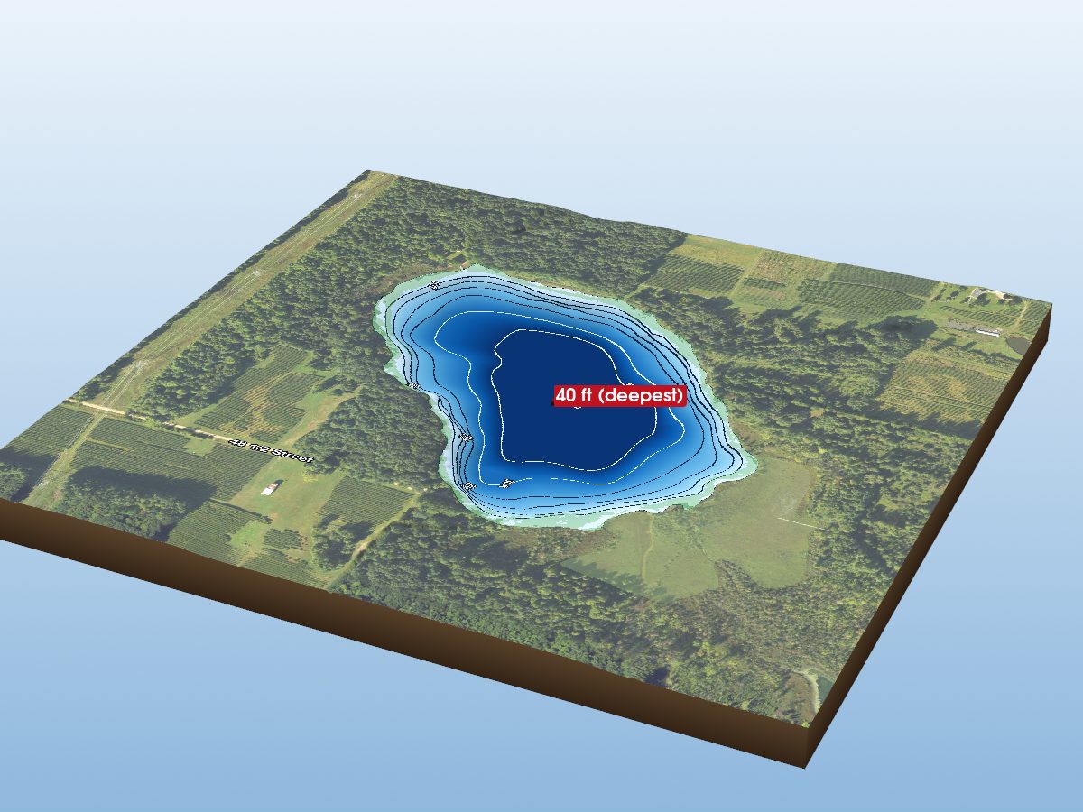 Depth map of Lower Jeptha Lake