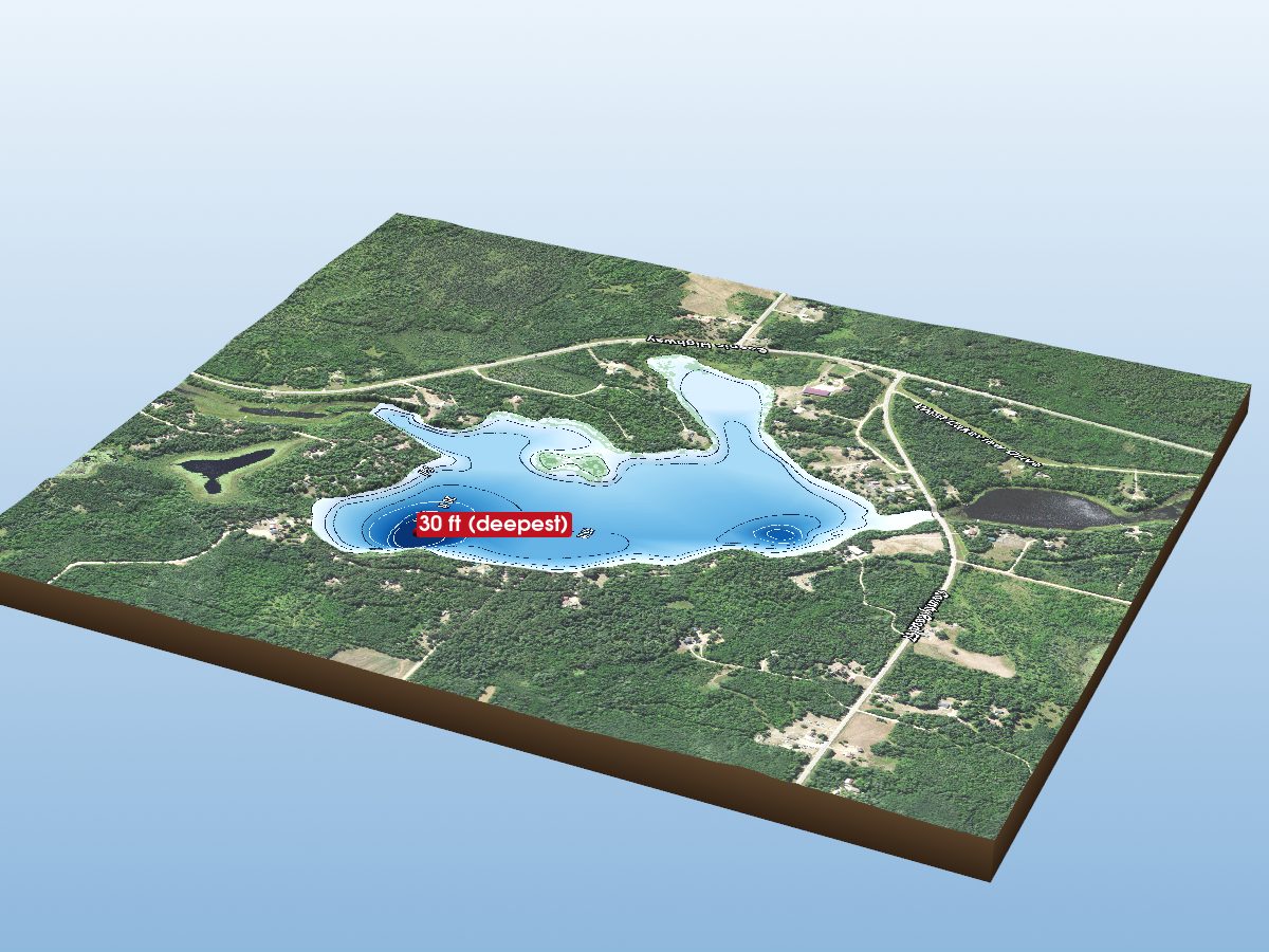 Depth map of Lower Lawrence Lake