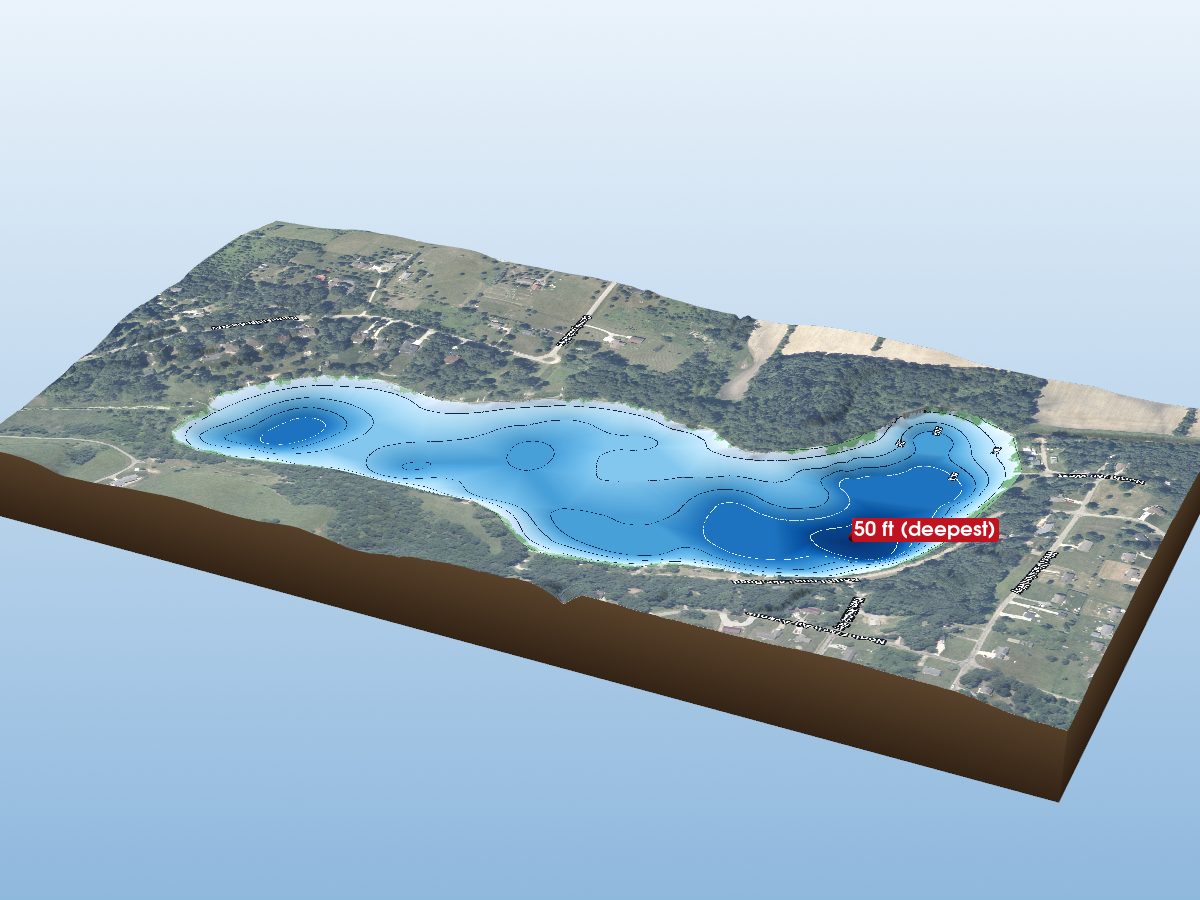 Depth map of Lower Long Lake
