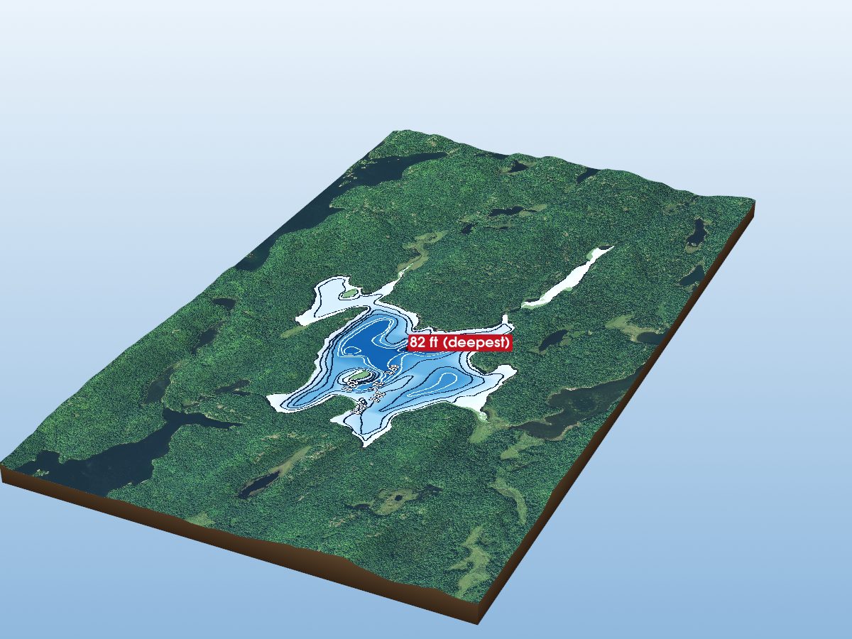 Depth map of Lower Mace Lake