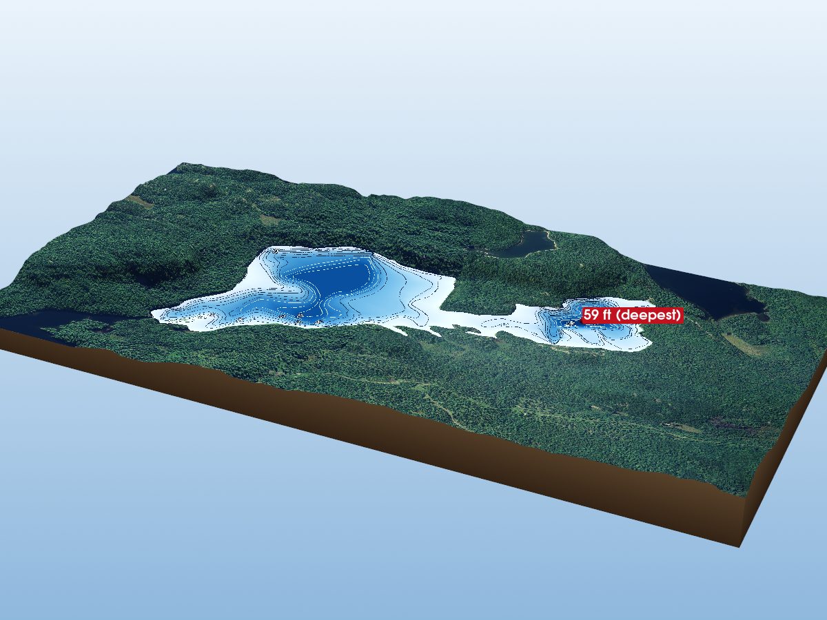 Depth map of Lower Matagamasi Lake